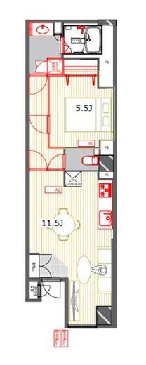 HF目黒行人坂レジデンス　109号室　間取り