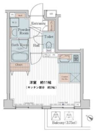 カスタリア三宿　216号室　間取り