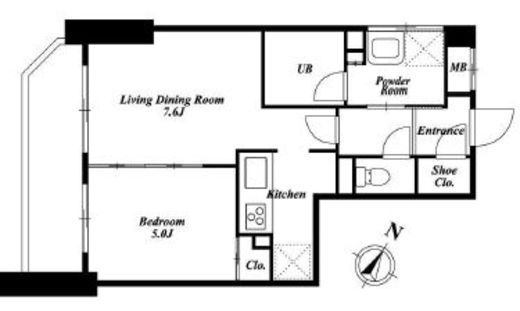 プレミアノッツェ祐天寺　306号室　間取り