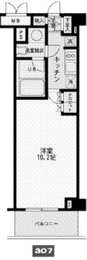 エスティメゾン代沢　307号室　間取り