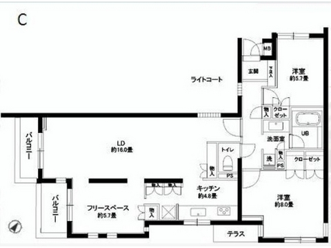 カスタリア北沢　403号室　間取り