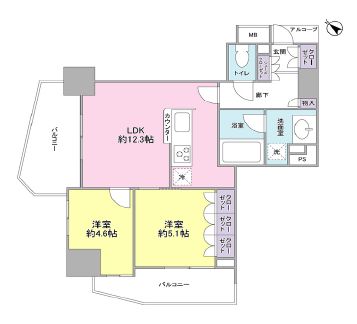 LaSante五反田　1003号室　間取り