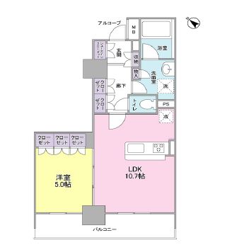 LaSante五反田　604号室　間取り