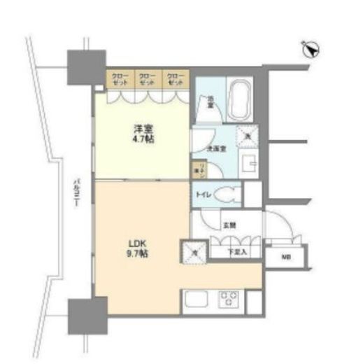LaSante五反田　702号室　間取り