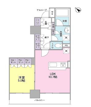 LaSante五反田　904号室　間取り