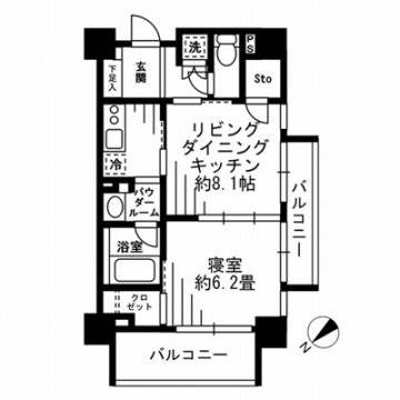 レジディア池尻大橋　1403号室　間取り