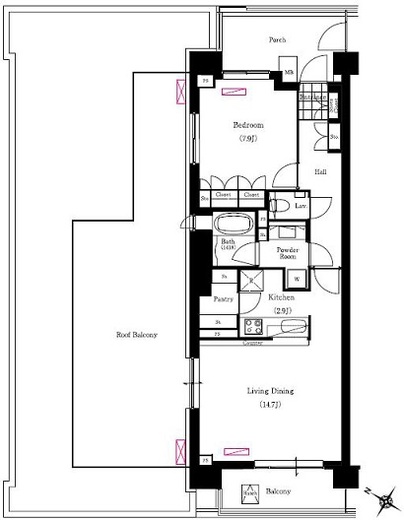 ブリリアイスト三軒茶屋アイビーテラス　801号室　間取り