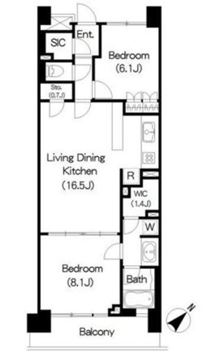 ブリリアイスト三軒茶屋アイビーテラス　512号室　間取り