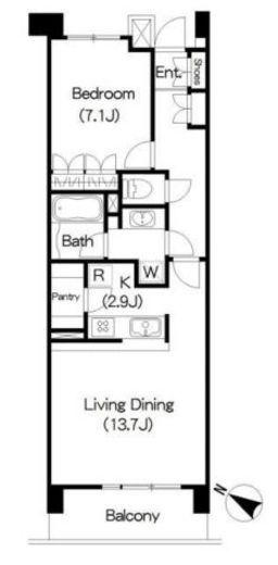 ブリリアイスト三軒茶屋アイビーテラス　703号室　間取り