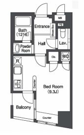 プライムアーバン中目黒2　1007号室　間取り
