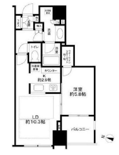 大崎ウエストシティタワーズ イースト　1516号室　間取り