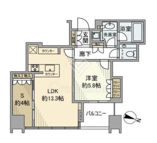 大崎ウエストシティタワーズ イースト　3105号室　間取り