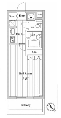 スペーシア三軒茶屋弐番館　309号室　間取り