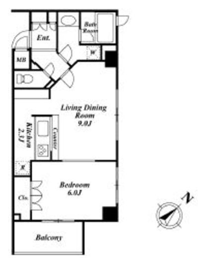 スペーシア三軒茶屋弐番館　407号室　間取り