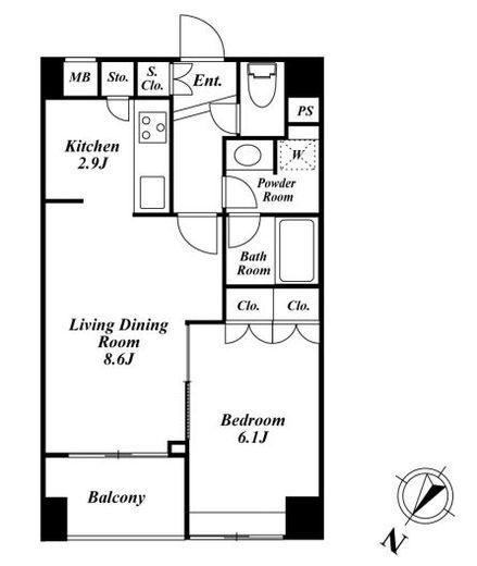 スペーシア三軒茶屋弐番館　418号室　間取り