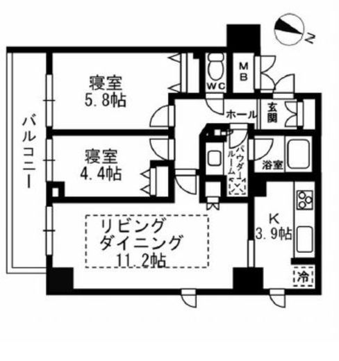 パークフラッツ学芸大学　305号室　間取り