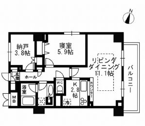 パークフラッツ学芸大学　508号室　間取り