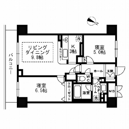 パークフラッツ学芸大学　703号室　間取り