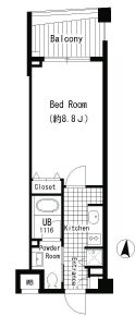 JMFレジデンス世田谷三宿　416号室　間取り