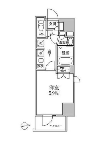 レジディア中延Ⅱ　201号室　間取り