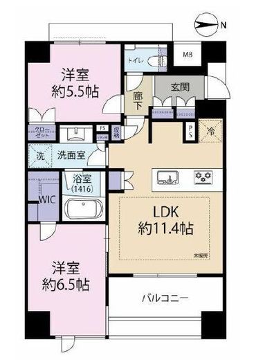 アトラス池尻レジデンス　511号室　間取り