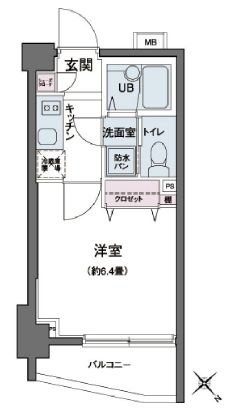 エコロジー都立大学レジデンス　614号室　間取り