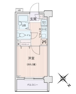 エコロジー都立大学レジデンス　619号室　間取り