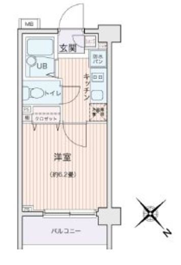 エコロジー都立大学レジデンス　621号室　間取り