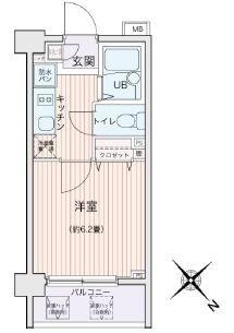 エコロジー都立大学レジデンス　715号室　間取り