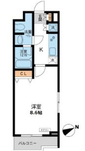 パシフィックコート目黒南　216号室　間取り