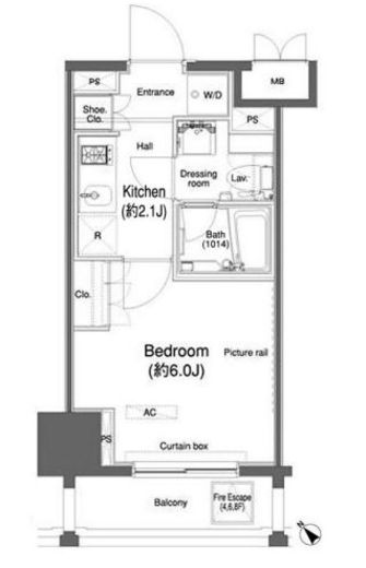 カスタリア大森2　705号室　間取り