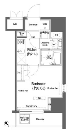 カスタリア大森2　807号室　間取り