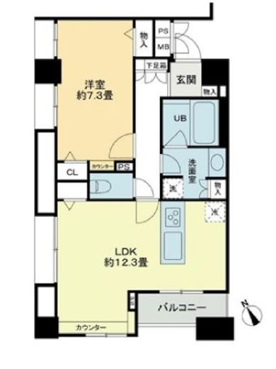 クロスレジデンス蒲田　1602号室　間取り