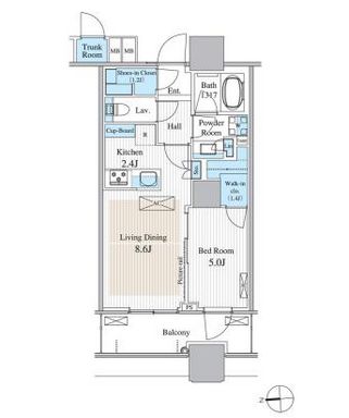 パークシティ大崎 ザ タワー　1306号室　間取り
