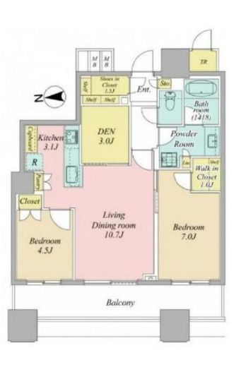 パークシティ大崎 ザ タワー　1602号室　間取り