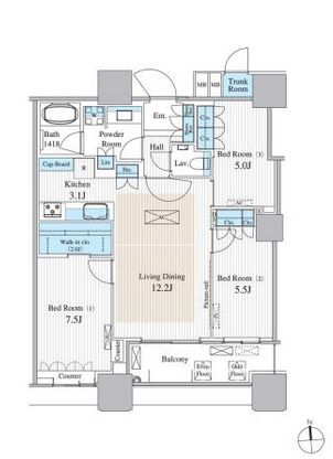 パークシティ大崎 ザ タワー　1811号室　間取り