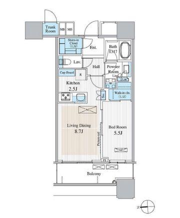 パークシティ大崎 ザ タワー　607号室　間取り