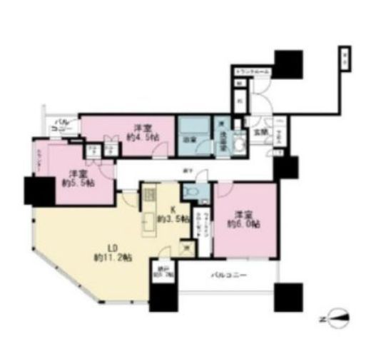 パークシティ大崎 ザ タワー　9F9号室　間取り