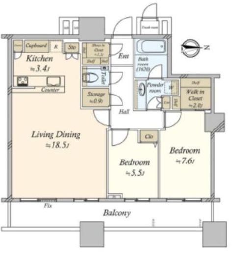 パークシティ大崎 ザ タワー　3912号室　間取り