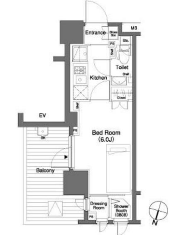 パークキューブ笹塚　703号室　間取り