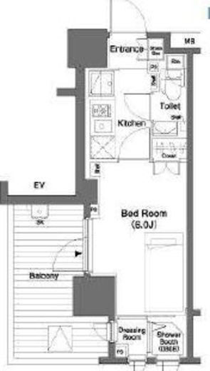 パークキューブ笹塚　1003号室　間取り