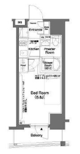 パークキューブ笹塚　1006号室　間取り