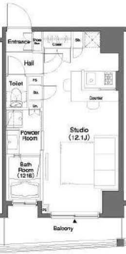 パークキューブ笹塚　1405号室　間取り