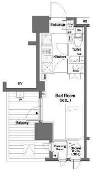 パークキューブ笹塚　703号室　間取り