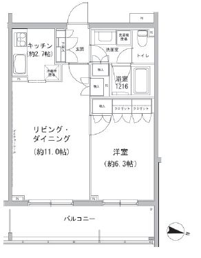 ヒューリックコート雪が谷　518号室　間取り
