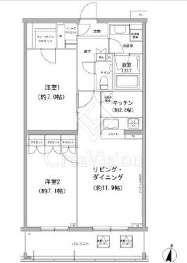 ヒューリックコート雪が谷　510号室　間取り