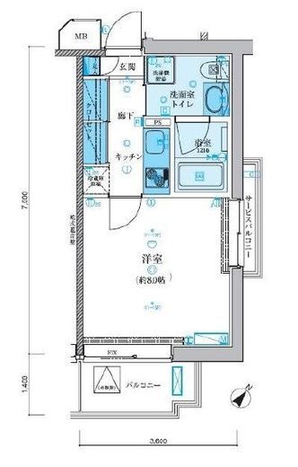 リヴシティ駒沢大学　202号室　間取り