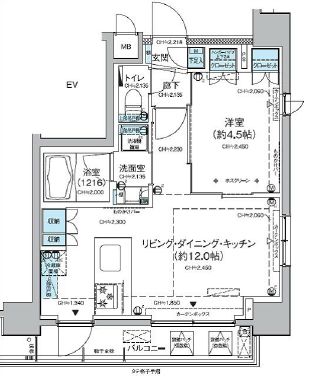 レジディア蒲田5　1110号室　間取り