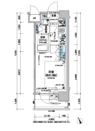 レジディア蒲田5　809号室　間取り