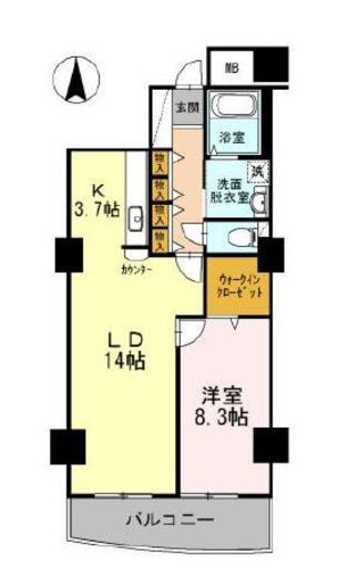品川シーサイドビュータワー2　1302号室　間取り